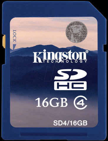 Kingston 16 GB Class 4 SDHC Flash Memory Card SD4/16GBET