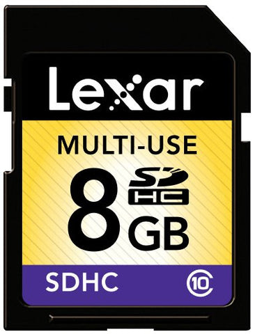 Lexar Multi-Use 8GB SDHC Flash Memory Card LSD8GBABNLC10