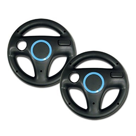 Mario Kart Racing Wheel for Nintendo Wii, 2 Sets Black Color Bundle