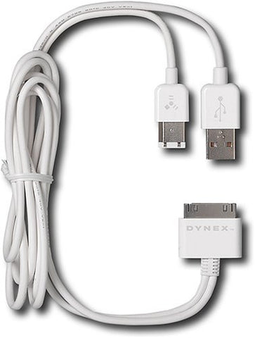 Dynex DX-IPSC - Digital player data cable - Firewire IEEE1394 (i.LINK) / Hi-Speed USB - 4 pin USB Type A, 6 pin FireWire (M) - Apple Dock connector (M)